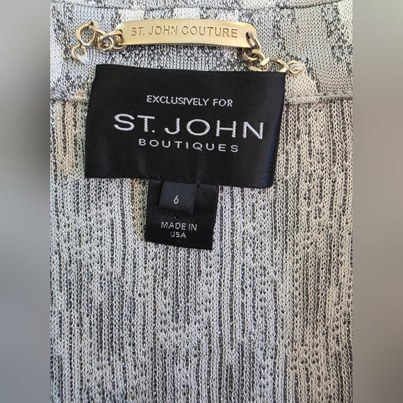 St John Couture For St John Boutiques Metallic Animal Print Blazer SZ 6 - Picture 13 of 16